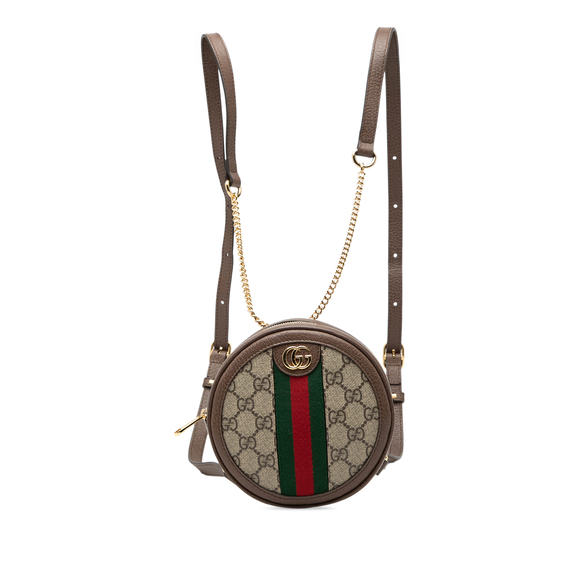 Pre-Loved Gucci Mini GG Supreme Web Ophidia Round Backpack